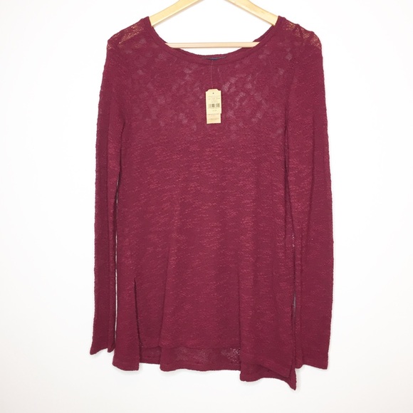 American Eagle Outfitters Tops - NWT American Eagle burgundy lace tunic medium